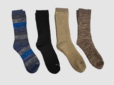 Columbia Men's Gray Brown 4-Pack Moisture-Control Crew Boot Socks Shoe 6-12