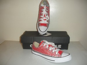 red bedazzled converse