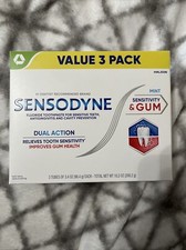 3 pk Sensodyne Toothpaste Sensitivity Gum Mint 3.4oz each exp 9/2025