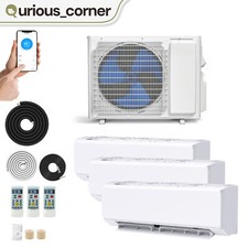 27k BTU SEER23 Mini Split Air Conditioner COOL HEAT System 3-Zone 9000 Ductless