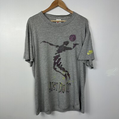 Vintage 90s Nike T-Shirt, Basketball, 90s White Tag, Single Stitch, Herren Large