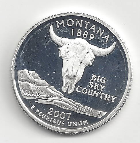 2007 S Silver Proof MONTANA Quarter - 90% Silver
