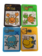 4x Mini Sliding Puzzle Toys Animal Sea Life Design Pinata Party Bag Fillers Kids