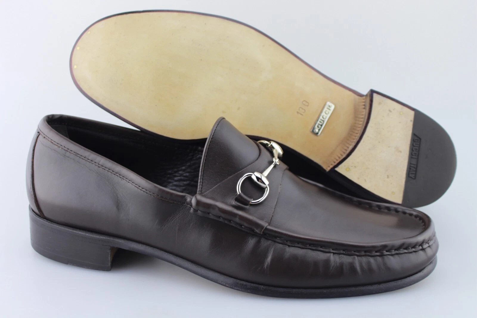 Mocassins homme GUCCI « Horsebit » en cuir marron foncé taille US 13   D GUCCI 13   D