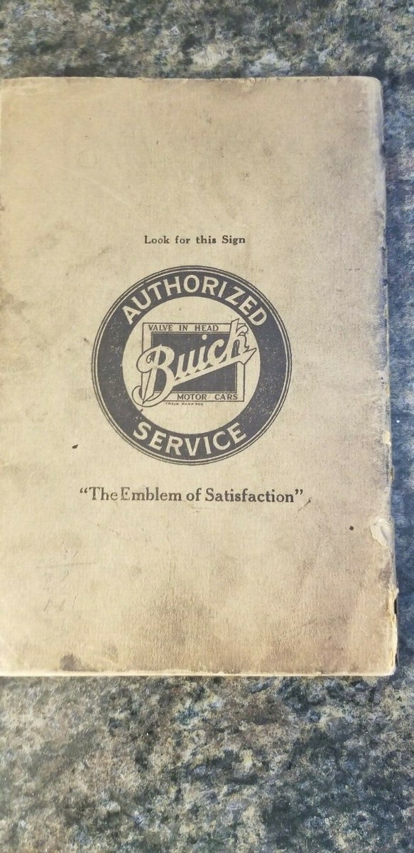 Antique 1920-22 Buick Reference Book Six Cylinder Models (Lot #505