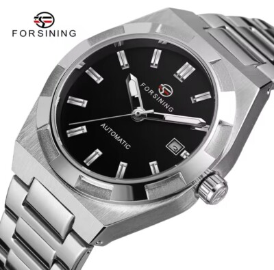Forsining Automatic Watch 41mm Expedition Caseback 3bar Stainless Steel