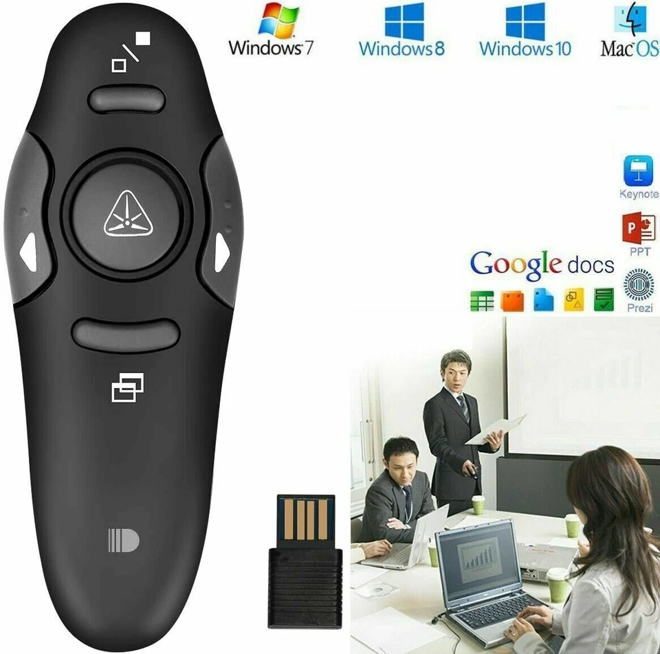 TELECOMMANDE COMMANDE DISTANCE PRESENTATION POWERPOINT LASER USB PROJECTEUR PTT