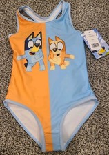 NWT Little Girls 5-6 Bluey Bingo Swimsuit Bathing Suit One Piece Swimwear Dog
