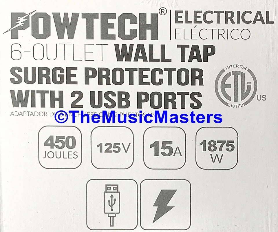 2X Surge Protector 6 Outlet Power Splitter Electrical Outlet Adapter 2 USB Ports - Image 4 of 4