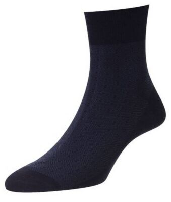 Pantherella Herren Hyde Einzigartig Baumwolle Socken - Marine