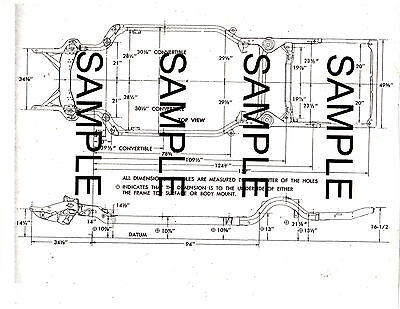 1966 FORD CUSTOM GALAXIE 66 FRAME DIAGRAM WITH DIMENSIONS ...