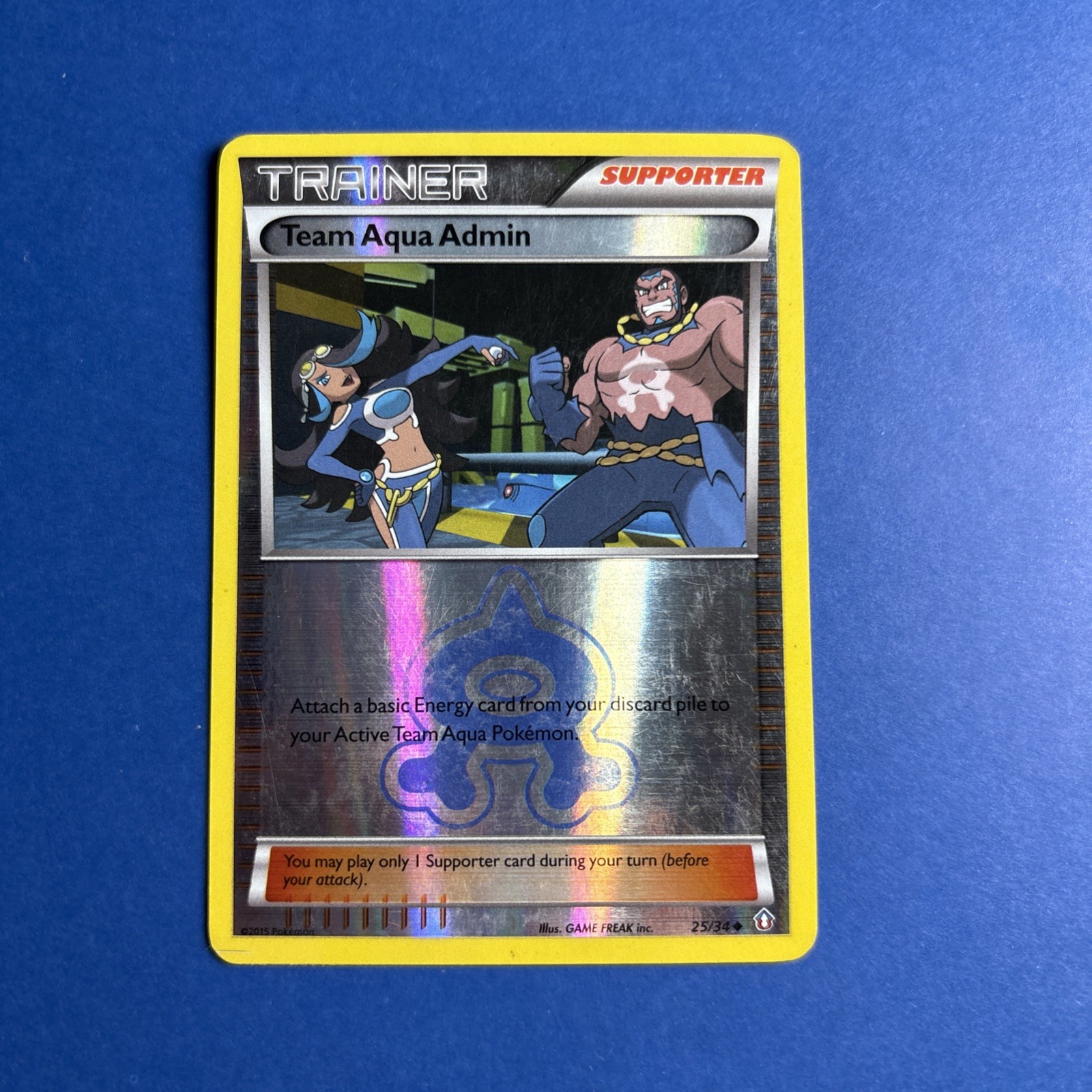 Pokémon Team Aqua Admin Uncommon Reverse Holo Card 25/34 Double Crisis LP