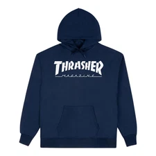 Thrasher Magazine Skate Mag Logo Hooded Sweatshirt Navy Blue XXXL