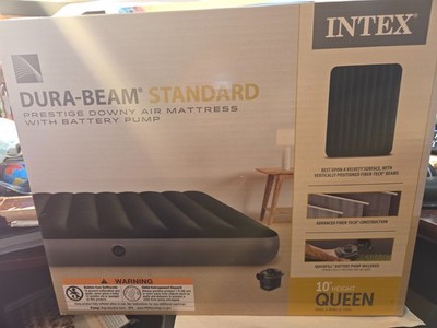 Intex 64779E Dura-Beam Standard Queen Prestige Air Bed Mattress w/Battery Pump