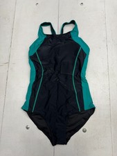 My Charmo Teal Black Sleeveless One Piece Swim Suit Womens Size Medium NEW