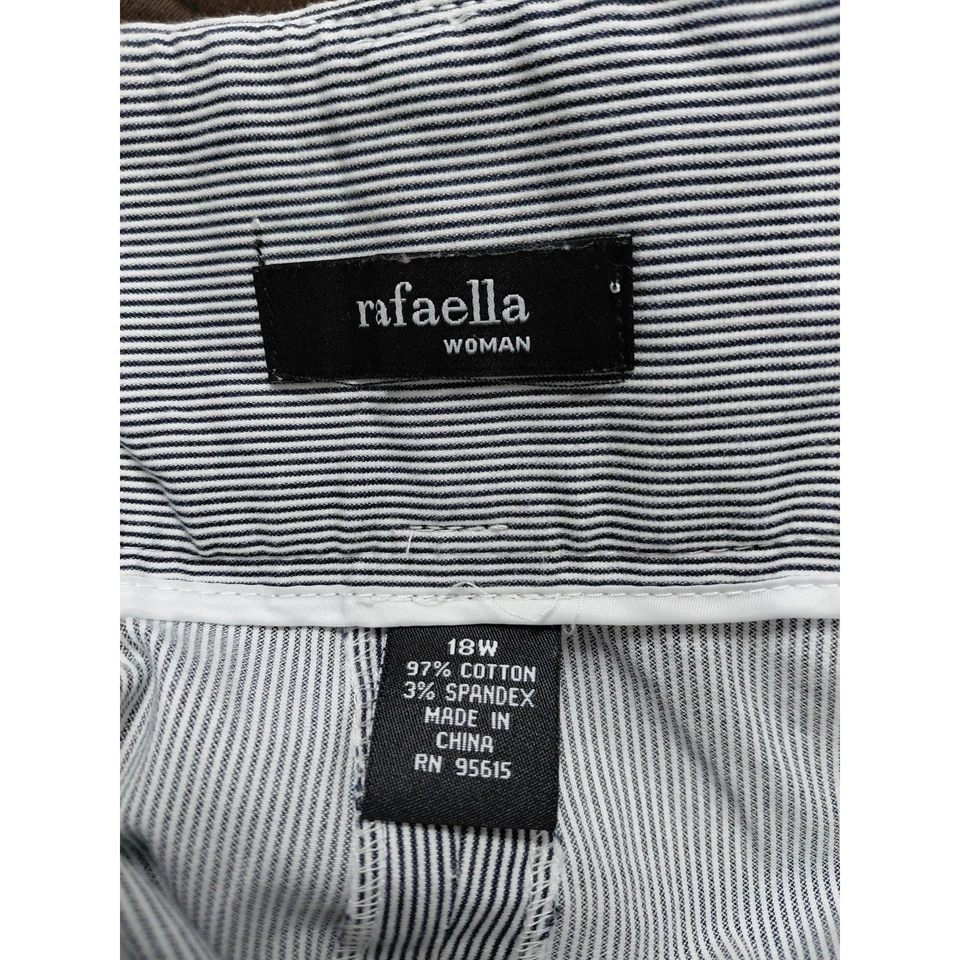 Saia feminina listrada de algodão stretch cinza listra branca tamanho 18W Rafaella - Imagem 3 de 4