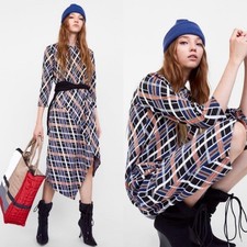 Zara Plaid Midi Dress
