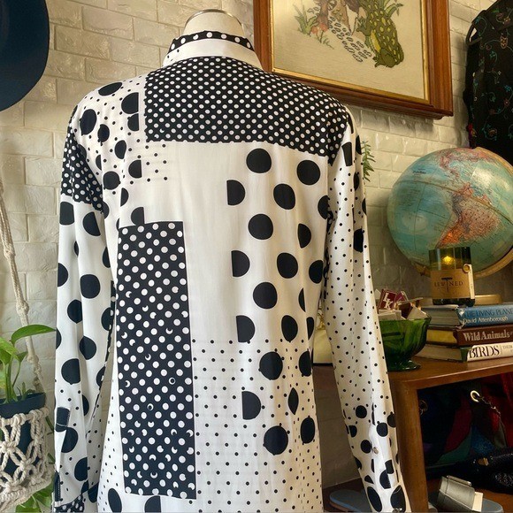 Calvin Klein Polka Dot Panel Patchwork Print Shir… - image 8