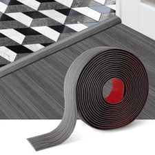 Self Adhesive Floor Transition Strip 2 Inch Vinyl Flat Divider 3.3Ft Dark Gray