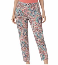 Chico's So Slimming Girlfriend Ankle Jeans Medallion Paisley Teal Peach 0 4 