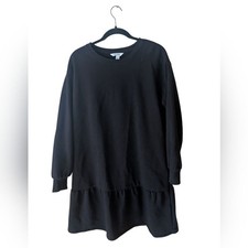 Apt 9 Black Ruffle Comfy Warm Cosy Coquette Sweater Dress Size Large