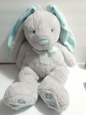 Big Gray Bunny Rabbit Plush 22'' Stuffed Toy Lovey Pale Blue Ears & Bow Walgreens