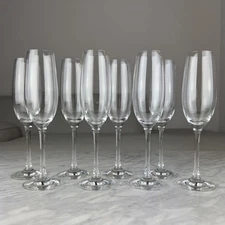 Set Of 8 Schott Zwiesel Classic Champagne Flutes Wine Crystal Clear Glass 9"