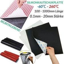 Silikon Platte Selbstklebende Lebensmittelecht Weiß/Schwarz/Rot 0,1-20mm Stärke