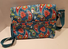 Classic Equine Hanging Groom Tote Turquoise Paisley EUC