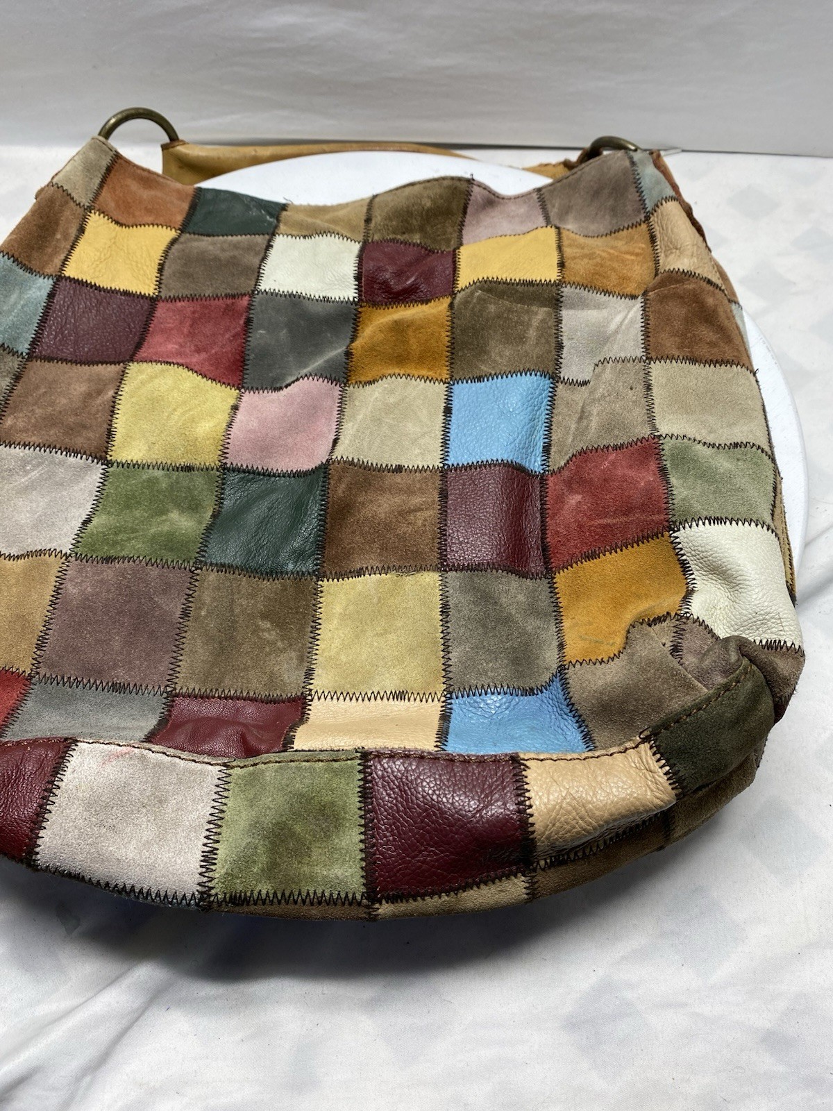 Vintage Patchwork Lucky Brand Patchwork Leather B… - image 3