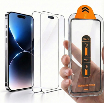 2X PANZERFOLIE SCHUTZGLAS FÜR IPHONE 13 14 15 16 17 PRO MAX + ANBRINGHILFE 