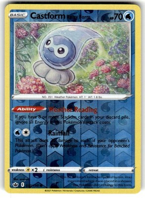 Castform Rainy Form 033/198 Common Chilling Reign Pokemon Reverse Holo LP