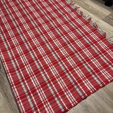 Red AVOCA Hand Weavers 100% Pure Wool  Throw  Made in Ireland 58" X 66"