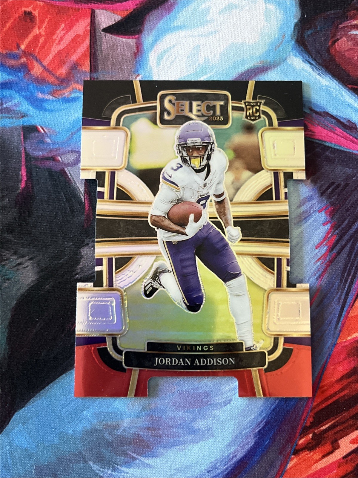 Jordan Addison 2023 Select BLACK & RED PRIZM DIE-CUT Rookie Card #66 RC Vikings