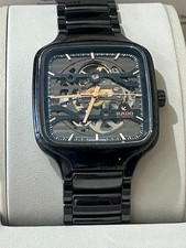 Rado True Square Skeleton Black High-Tech Ceramic 38mm Women's Watch R27124162