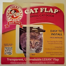 Ideal Pet Products Cat Flap Small Door 6 1/4" x 6 1/4" White Puerta Gato Pequeno