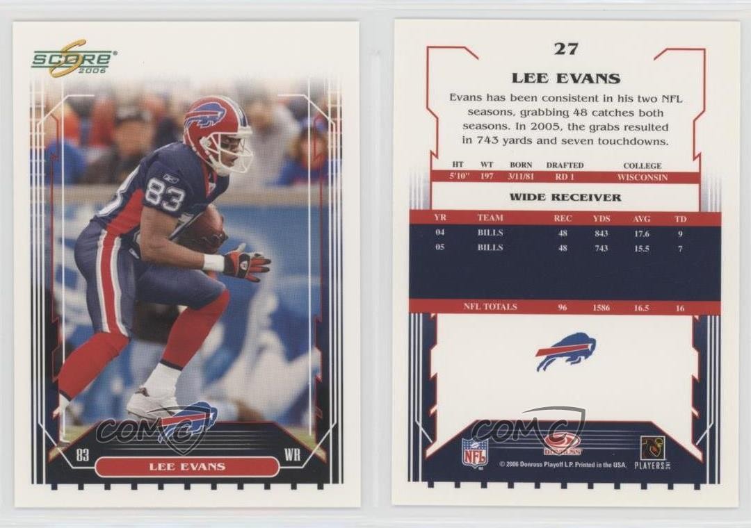 2006 Score Lee Evans #27 0c4 thumbnail 3
