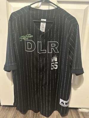 Disneyland DLR 55 Black Striped Short Sleeve Button-Up Shirt 
