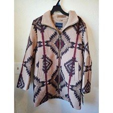 NWT Pendleton Women's Wool Walker Coat Tan Size X-Small Aztec Print