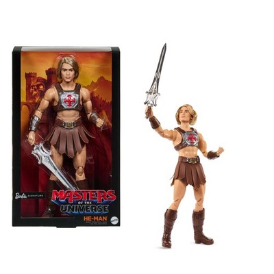 Barbie Signature-Puppe, Ken He-Man-Sammelfigur mit Kampfharnisch, Schwert, Puppe