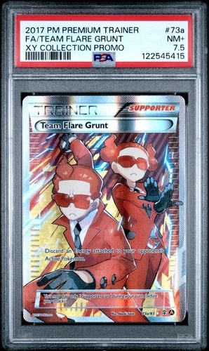 PSA 7.5 Pokemon Team Flare Grunt 73a/83 XY Collection Alternate Art Promo POP 1