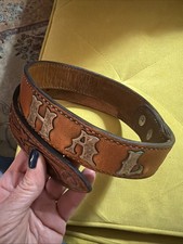 Vintage Western Cowboy Leather Belt w Silver Embossed HAL on Rear 35  Long Sz 30
