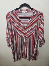 Umgee Striped Boho Lightweight 3/4 Sleeve Flo...