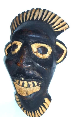 Afrikanische Maske Holz Gesicht Original handmade handgefertigt 24/14/9 - Bild 1 von 4