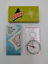 Vintage Silva Type 3 Compass with Box and Manual - Ruler and Magnifier