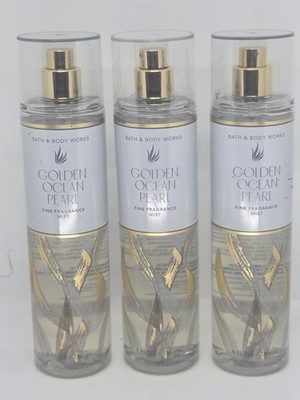 Bath & Body Works Golden Ocean Pearl Fine Fragrance Mist 3 scratched labels
