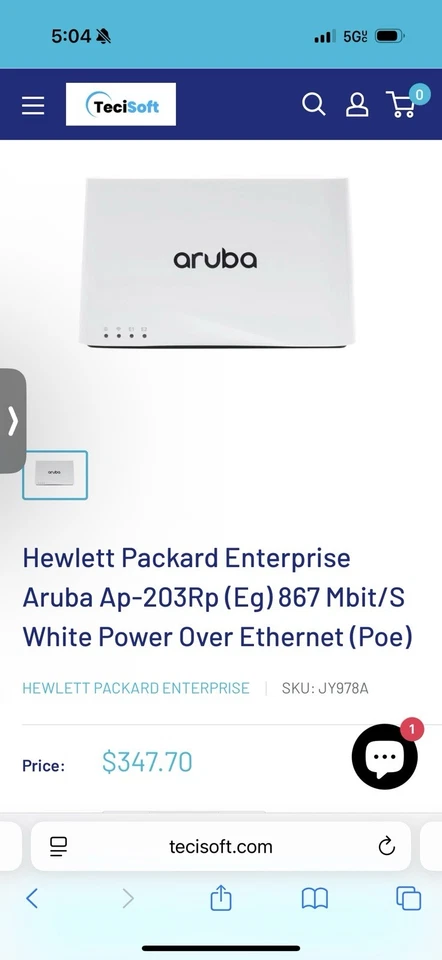 Aruba AP-203RP (US) Flex-Radio 802.11ac 2x2 PoE Unified Remote AP - Image 4 of 4