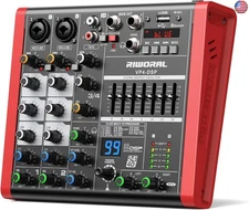 4 Channel Audio Interface DJ Mixer With 99 DSP Effects XLR 1/4 inch Jack For