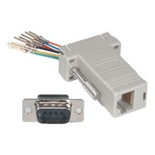 DB9 RS232 Male to RJ11/12 6P6C Phone Line Jack Modular Adapter Ivory