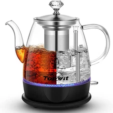 Electric Kettle Glass, for Hot Water, Tea and Coffee Dual Purpose Design, Bpa-Fr